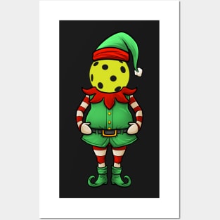 Funny Pickleball Christmas Elf Posters and Art